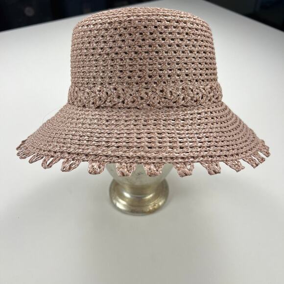 Eric Javits New York Mita Squishee Dusty Pink Woven Bucket Hat Packable UPF 50+ - Picture 3 of 12